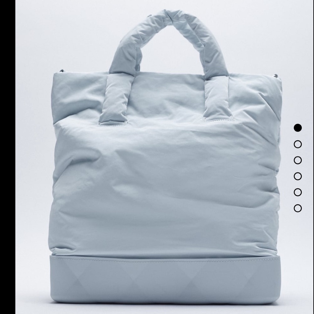 Zara nylon tote bag with rubberized base